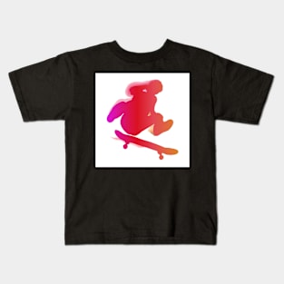 Skateboarder performing a trick Kids T-Shirt